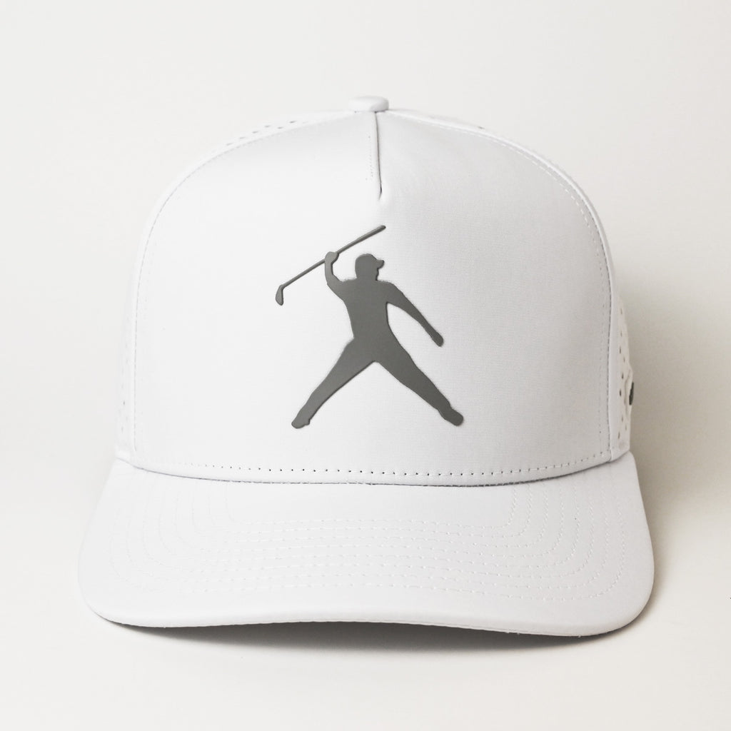 Premium Signature SnapBack Golf Cap  - White