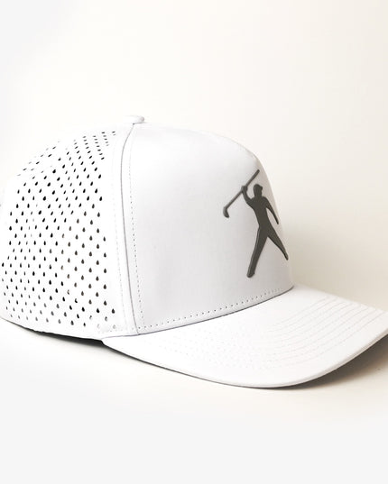 Premium Signature SnapBack Golf Cap  - White
