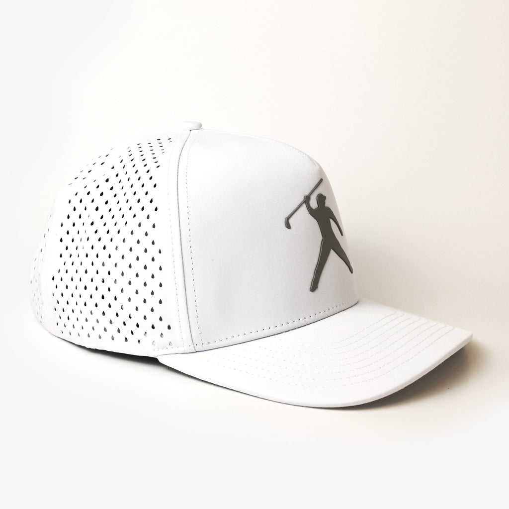 Premium Signature SnapBack Golf Cap  - White